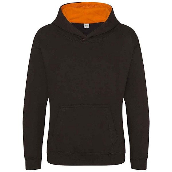 Awdis Barn/Barn Varsity Hoodie 3-4 År Jet Black/Orange Jet Black/Orange Crush 3-4 Years