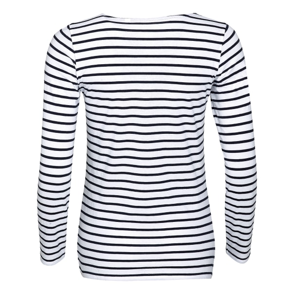SOLS Dam/dam Marin långärmad randig T-shirt XL Vit/N White/Navy XL