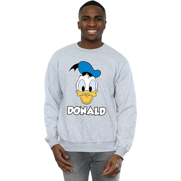 Disney herr Donald Duck ansikte tröja 3XL Sports Grey Sports Grey 3XL