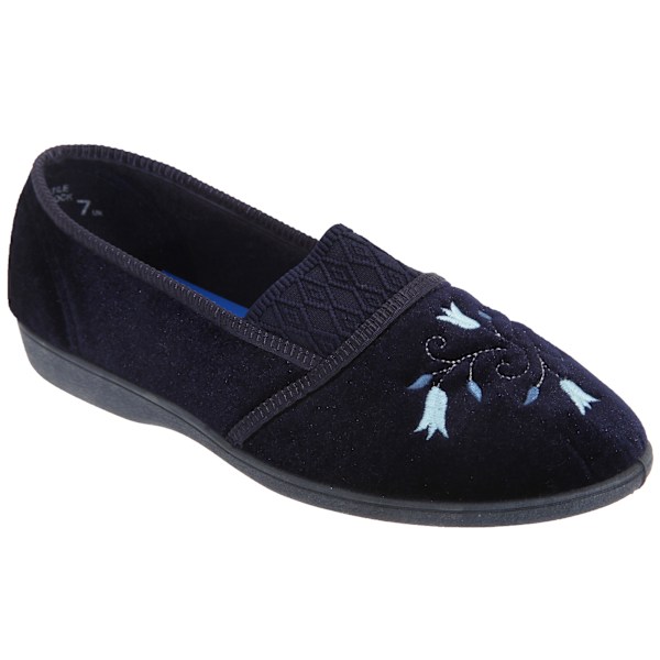 Sleepers Dam/Dam Inez Gusset Throat Mönstrade Tofflor 3 Navy Blue 3 UK