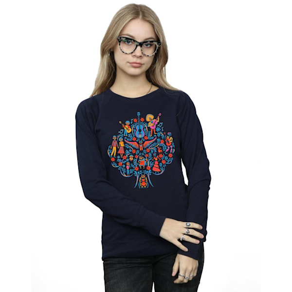 Disney Dam/Dam Coco Träd Mönster Sweatshirt L Marinblå Navy Blue L