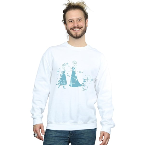 Disney Herr Frozen Magic Snowflakes Sweatshirt 5XL Vit White 5XL
