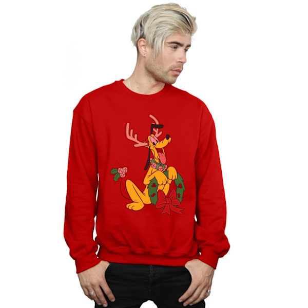 Disney Herr Pluto Jul Ren Sweatshirt 4XL Röd Red 4XL