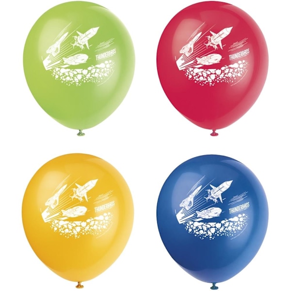 Thunderbirds Latexballonger (8-pack) One Size Grön/Marinblå/Gul Green/Navy/Yellow/Red One Size