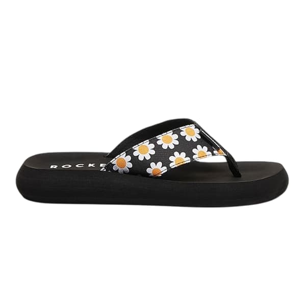 Rocket Dog Dam Adios Daisy Flip Flops 8 UK Svart Black 8 UK