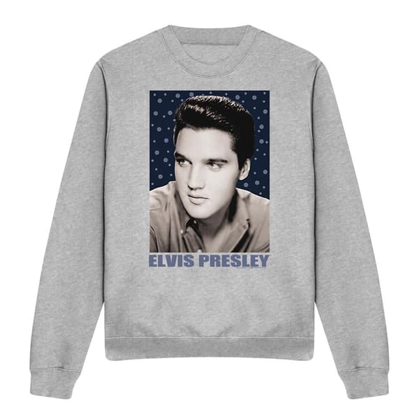 Elvis Presley Unisex Vuxen Blå Sparkle Sweatshirt L Athletic H Athletic Heather L