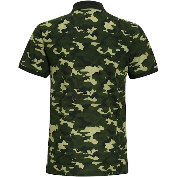 Asquith & Fox Herr Kortärmad Camouflage Tryckt Poloskjorta M Camo Gr Camo Green M
