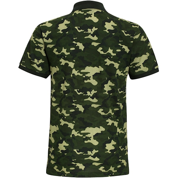 Asquith & Fox Herr Kortärmad Camouflage Tryckt Poloskjorta M Camo Gr Camo Green M