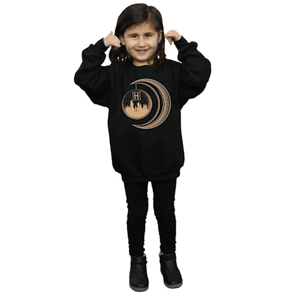 Harry Potter Hogwarts Moon Sweatshirt för flickor 7-8 år Svart Black 7-8 Years