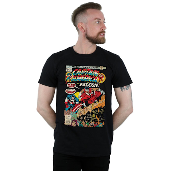 Marvel Herr Captain America Och Falcon Comic Cover T-Shirt 5XL Black 5XL