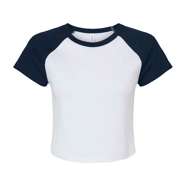 Bella + Canvas Dam/Dam Raglan Crop T-Shirt M Vit/Marinblå White/Navy M