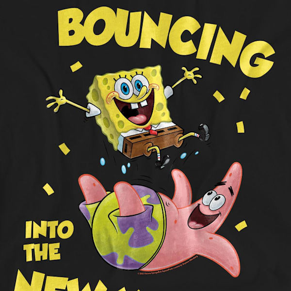 SvampBob Fyrkant Unisex Vuxen Studsar In I Det Nya Året T-shirt Black M