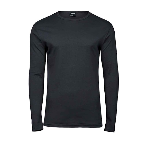 Tee Jays Herr Interlock Långärmad T-shirt S Mörkgrå Dark Grey S
