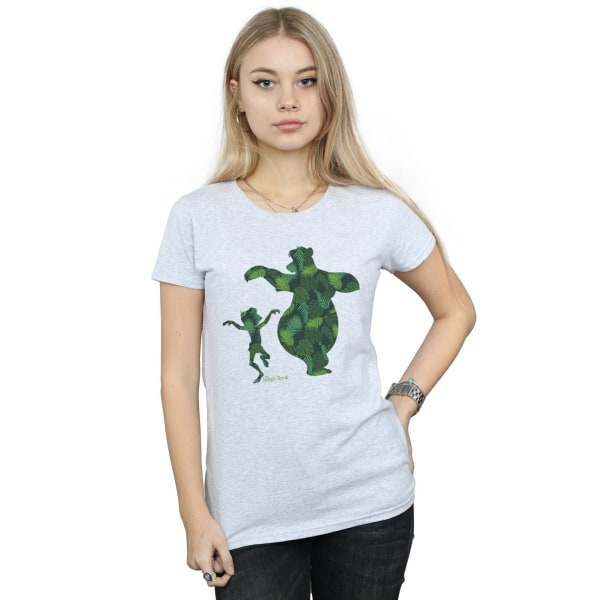 Djungelbok Dam/Dam Mowgli och Baloo Dance T-shirt i bomull Sports Grey L