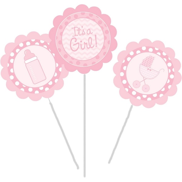 Creative Converting It´s A Girl Party Centrepiece (3-pack) O Pink One Size