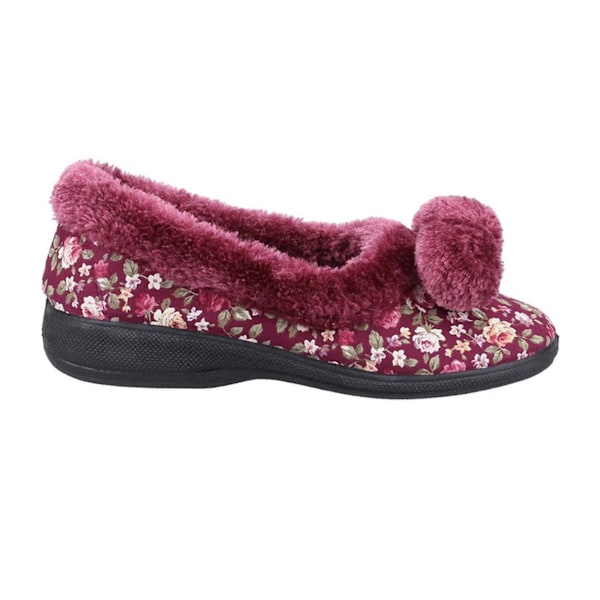 Fleet & Foster Dam/Dam Goldfinch Floral Tofflor 5 UK Bur Burgundy 5 UK