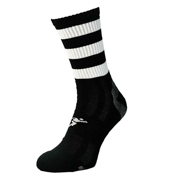 Precision Pro Hooped fotbollsstrumpor för barn/barn 12 UK Child- Black/White 12 UK Child-2 UK