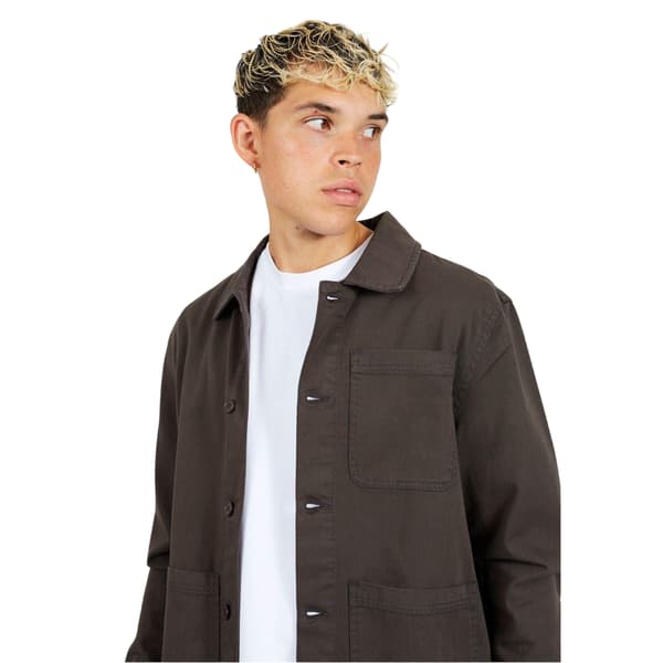 Brave Soul Herr Twill Overshirt L Charcoal Charcoal L