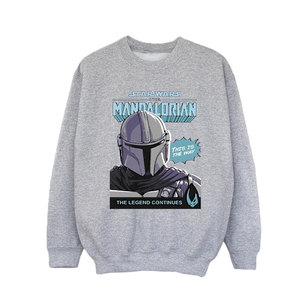 Star Wars The Mandalorian Flickor Mando Comic Cover Sweatshirt 7- Sports Grey 7-8 Years