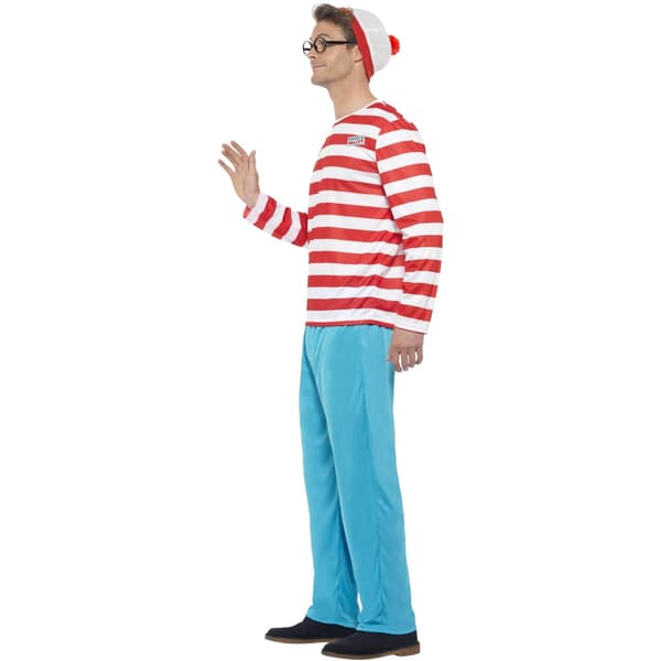 Var är Wally? Kostymset för män S Vit/Blå/Röd White/Blue/Red S