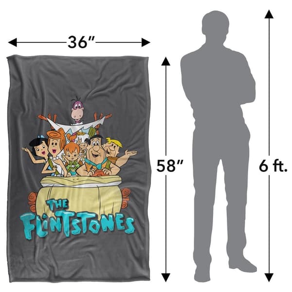 The Flintstones Logotyp Polyesterfilt med mjuk känsla 152 cm x 127 cm Multicoloured 152cm x 127cm