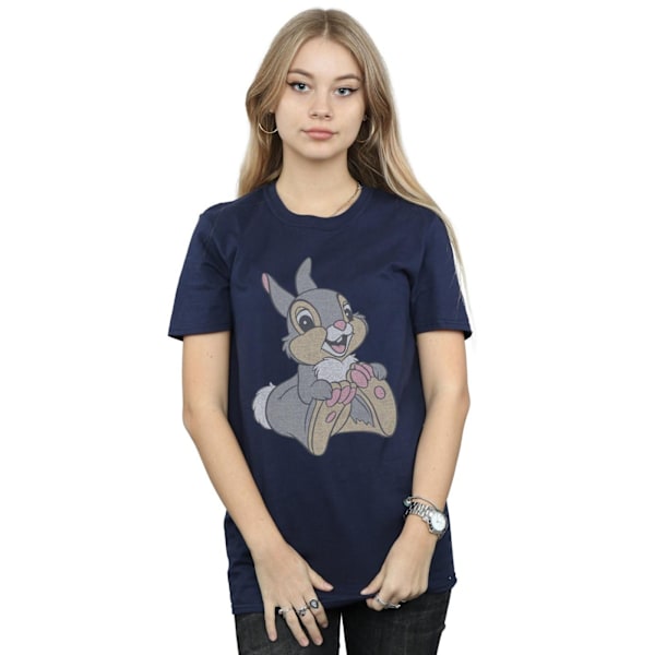 Bambi Dam/Dam Classic Thumper Bomull Boyfriend T-Shirt L Navy Blue L