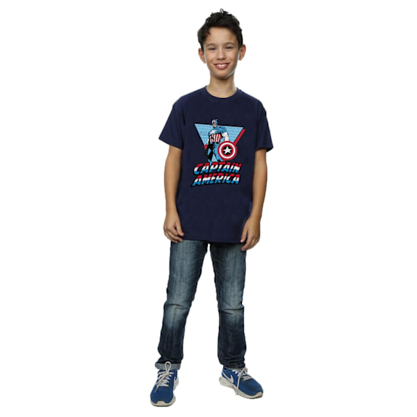 Marvel Boys Captain America Triangle T-Shirt 7-8 år Deep Nav Deep Navy 7-8 Years