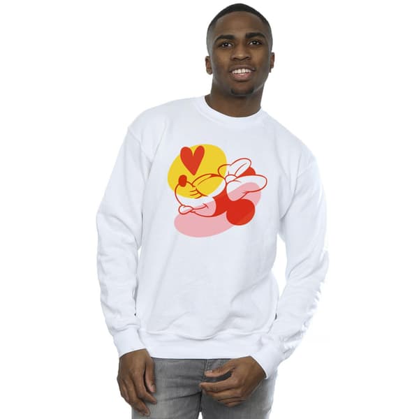 Disney Herr Minnie Mouse Tunga Hjärta Sweatshirt S Vit White S