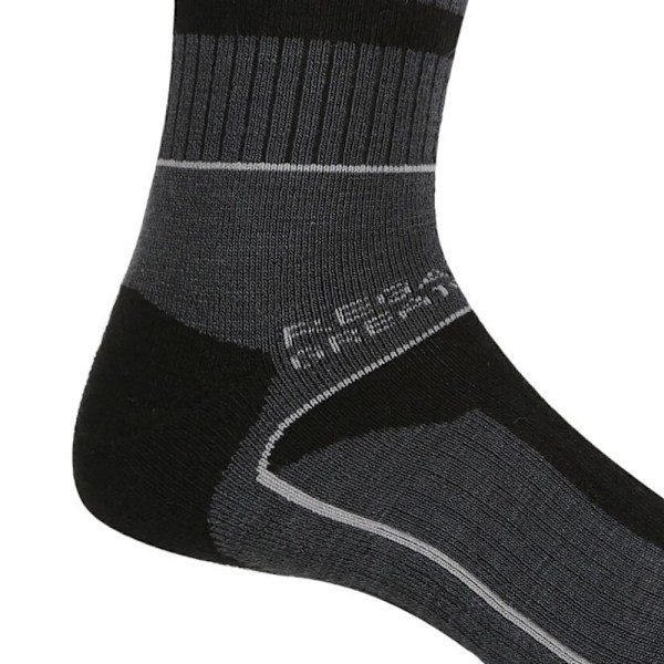 Regatta Herr Samaris 3-säsongsstrumpor (2-pack) 9 UK-12 UK Svart Black/Dark Steel 9 UK-12 UK
