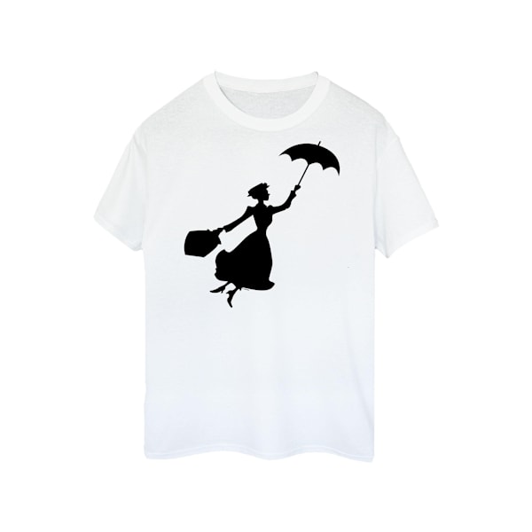 Disney Womens/Ladies Mary Poppins Flygande Silhuett Bomull T-shirt White M