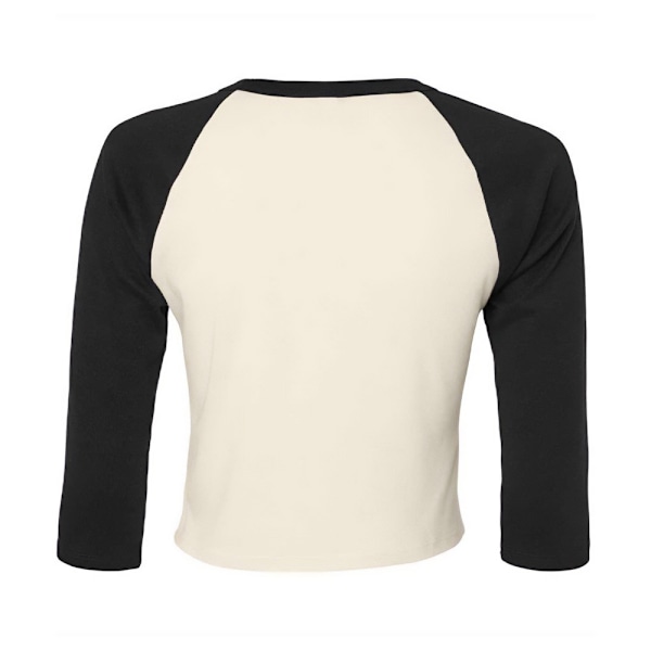 Bella + Canvas Dam/Kvinnor Raglan 3/4 Ärm Klippt T-Shirt XS Natural/Black XS