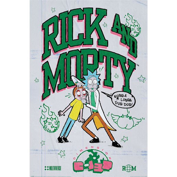 Rick And Morty Bodega Universe Poster 91,5 cm x 61 cm x 0,1 cm Mul Multicoloured 91.5cm x 61cm x 0.1cm