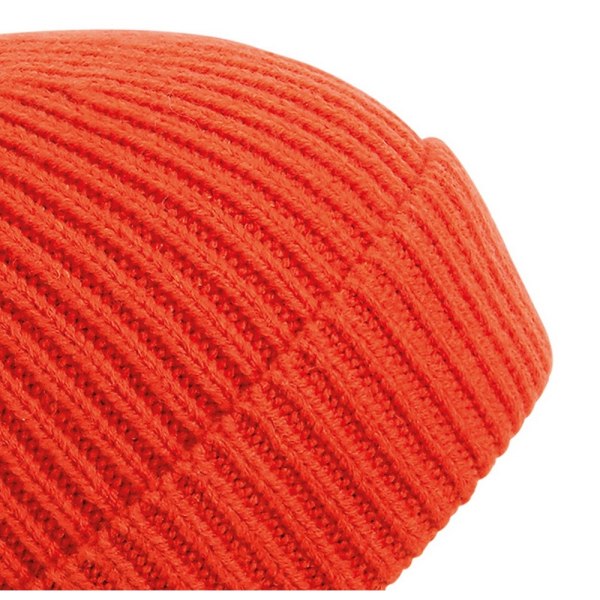 Beechfield Unisex Engineered Knit Ribbed Beanie One Size Fire R Fire Red One Size