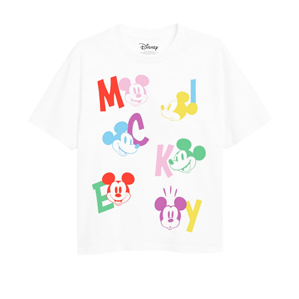 Disney Flickor Mickey Mouse Bokstav T-shirt 5-6 År Vit White 5-6 Years
