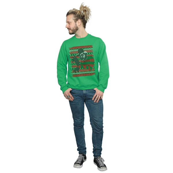 A Nightmare On Elm Street Herr Jul Fair Isle Sweatshirt M Irish Green M
