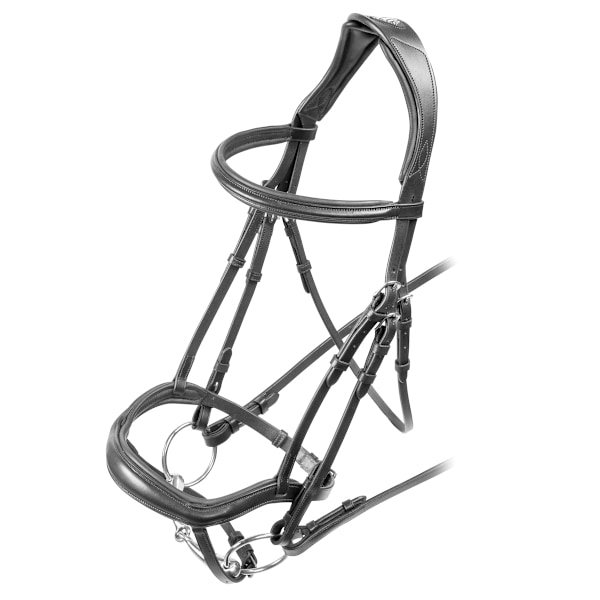 Velociti Ergonomisk Läderhästgrimma Ponny Svart Black Pony