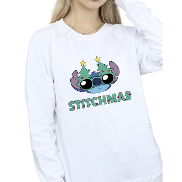 Disney Dam/Kvinnor Lilo & Stitch Stitchmas Glasögon Sweatshirt White 4XL