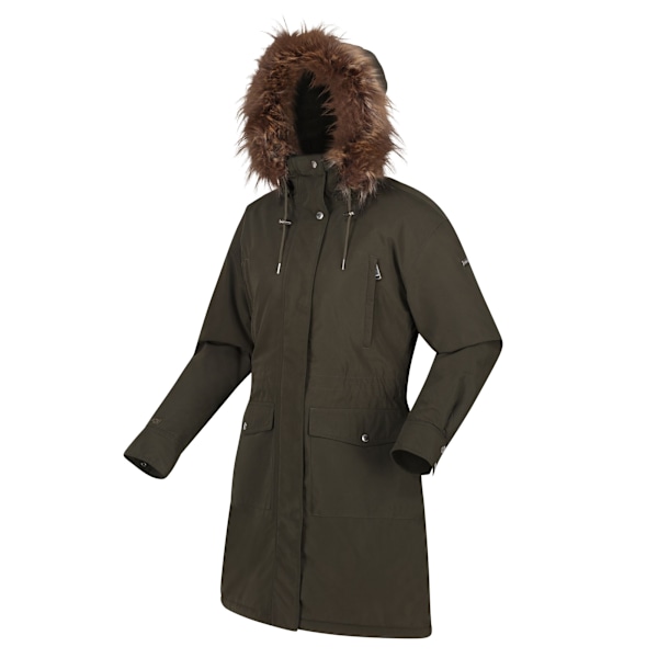 Regatta Dam/Damer Shiloh Faux Fur Trim Parka 14 UK Mörk Khaki Dark Khaki 14 UK
