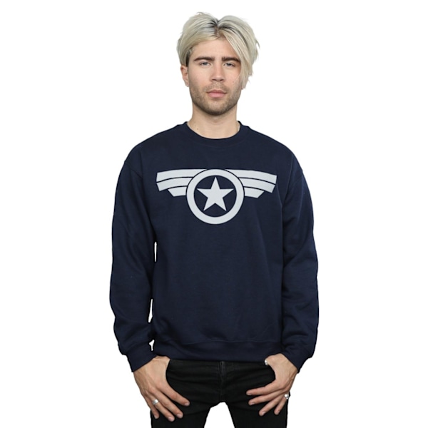 Marvel Herr Captain America Super Soldier Sweatshirt L Marinblå Navy Blue L