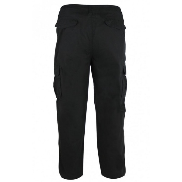 D555 Herr Robert Peached And Washed Cotton Cargo Byxor 40R B Black 40R