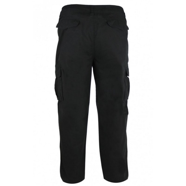 D555 Herr Robert Peached And Washed Cotton Cargo Byxor 56R B Black 56R
