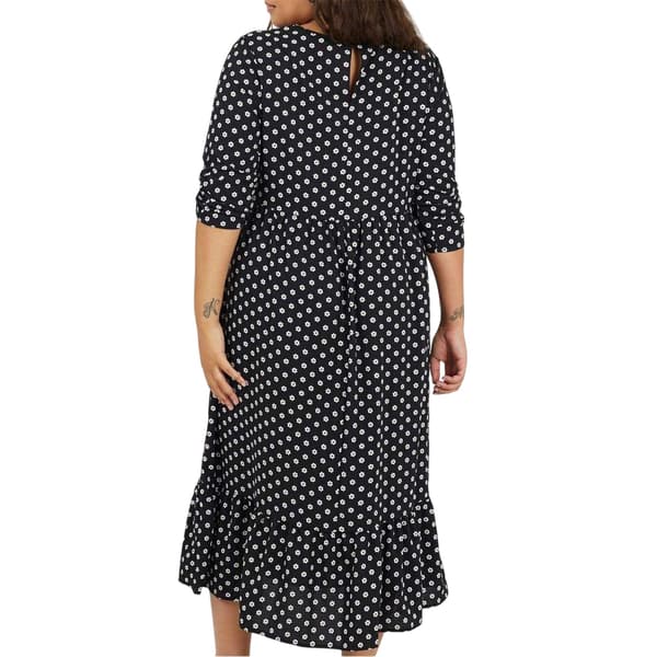 Brave Soul Dam Prickig 3/4-ärm Midi Klänning 20 UK Black/White 20 UK