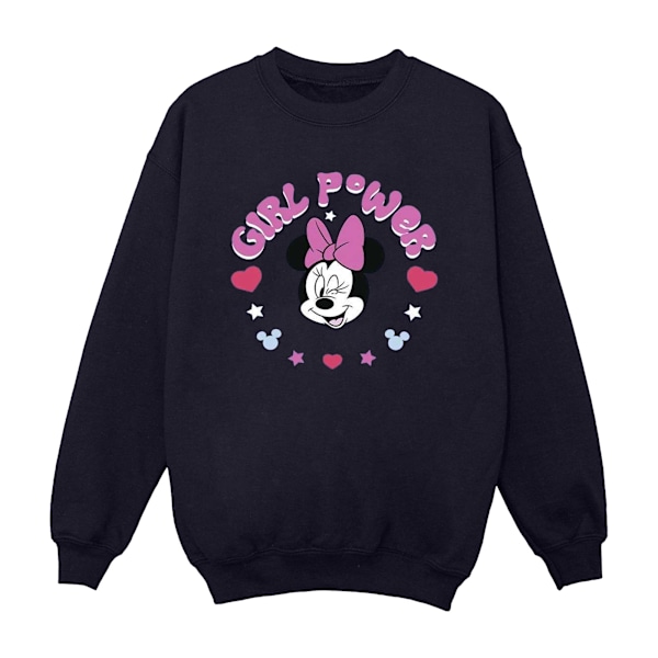 Disney Dam/Kvinnor Minnie Mouse Girl Power Sweatshirt L Marinblå Navy Blue L