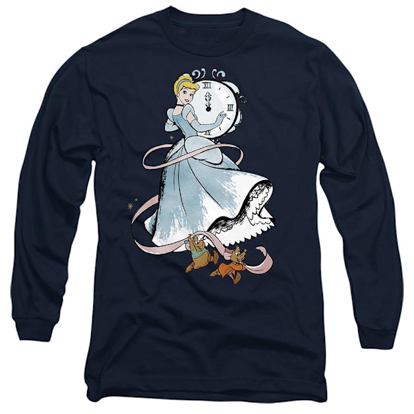 Cinderella Unisex Vuxen Klockan Slår Tolv Jaq Och Gus T-Shirt Navy XXL