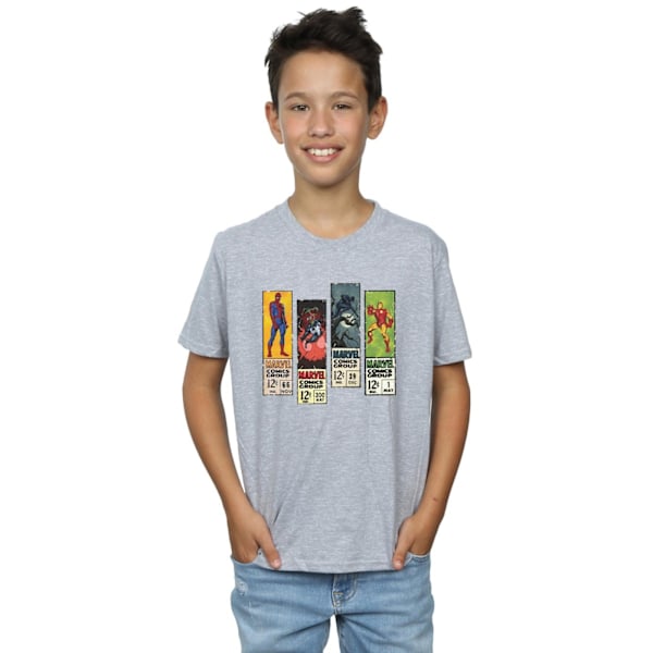 Marvel Boys Comic Strips T-Shirt 7-8 år Sports Grey Sports Grey 7-8 Years