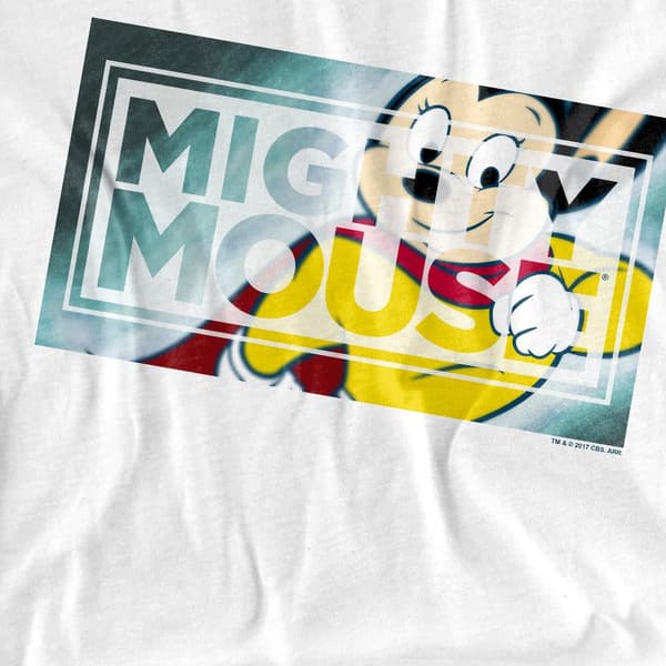 Mighty Mouse Unisex Vuxen Mighty Rectangle T-Shirt S Vit White S