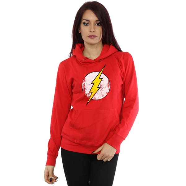 DC Comics Dam/Dam Flash Distressed Logo Hoodie S Röd Red S