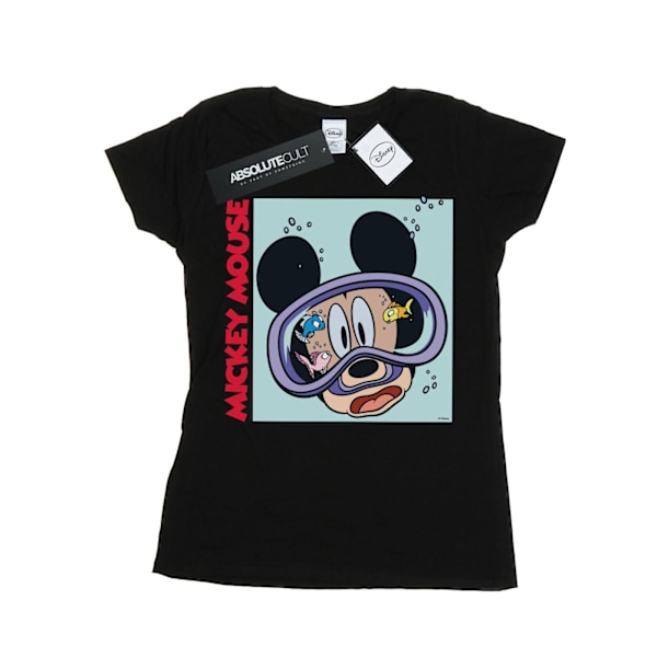 Disney Dam/Kvinnor Musse Pigg Under Vatten Bomull T-shirt S Black S