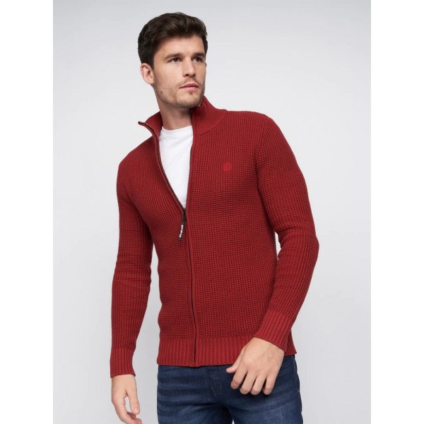 Duck and Cover Herr Gardfire Stickad Jumper S Deep Red Deep Red S