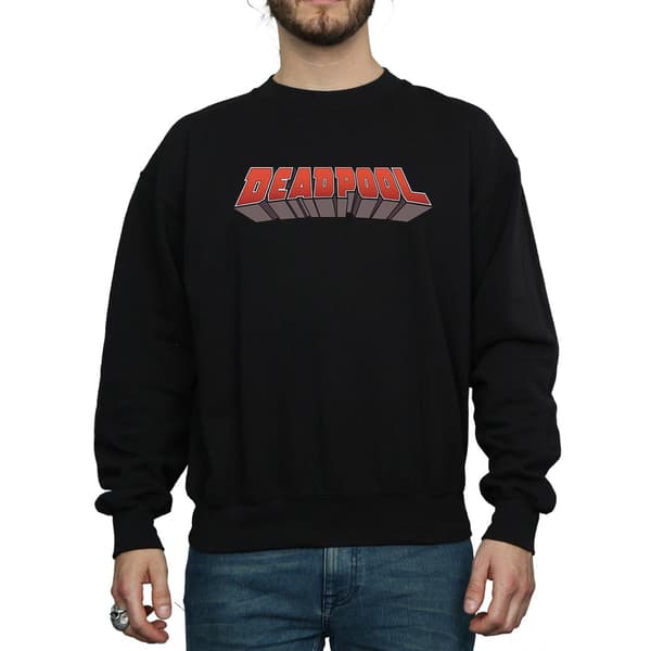 Marvel Deadpool Text Logo Sweatshirt XL Svart Black XL